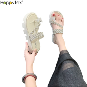 Fata spessa suola di strass farfalla infradito capispalla <span class=keywords><strong>Clip</strong></span> Versatile su sandali ciabatte per donna estate all'aperto - Product Image 1