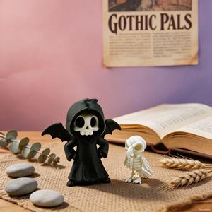 Figurine de lecture à capuche imprimée en 3D, cadeau fantaisie effrayant, accessoire de décoration gothique pour la maison et les fêtes d'Halloween - Product Image 1