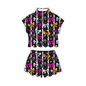 GSSO3601 Ensemble décontracté à manches courtes pour petites filles, imprimé fleurs, vente en gros pour enfants - Product Image 5