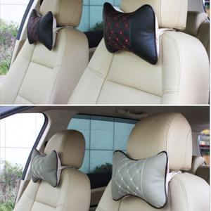 All-Season <span class=keywords><strong>Car</strong></span> <span class=keywords><strong>Seat</strong></span> Encosto de Cabeça Travesseiro Pescoço Luxo Fluffy Pequeno Osso PU Couro Interior Almofada Decorativa Apoio Lombar - Product Image 3