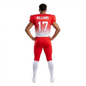 Men's American Football Jersey Set Red White 17 V-Neck Short Sleeve Breathable Moisture Wicking Adjustable Strap Polyester - Product Image 2
