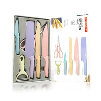 Ensemble de couteaux de cuisine Offre Spéciale 6 pièces couteau de Chef en paille de blé Barbecue éplucheur japonais couteaux de cuisine à steak ensemble légumes