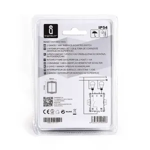 สวิตช์ติดตั้งบนพื้นผิว 2 ปุ่ม, 1 ทาง, สีเทา, เหมาะสำหรับควบคุมแสงสว่างในบ้านและสำนักงาน - Product Image 3