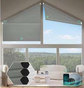 Tende Cellulari a Triangoli Intelligenti, Tende per Finestre Irregolari, Tende a Nido d'Ape Motorizzate per Casa e <span class=keywords><strong>Mansarda</strong></span> - Product Image 4