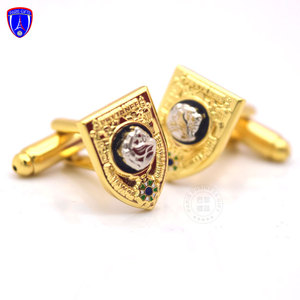 Sản Xuất Tùy Chỉnh Kim Loại Khắc Cuff Liên Kết Với Men Mềm Kim Cương Logo Tie Clips - Product Image 3