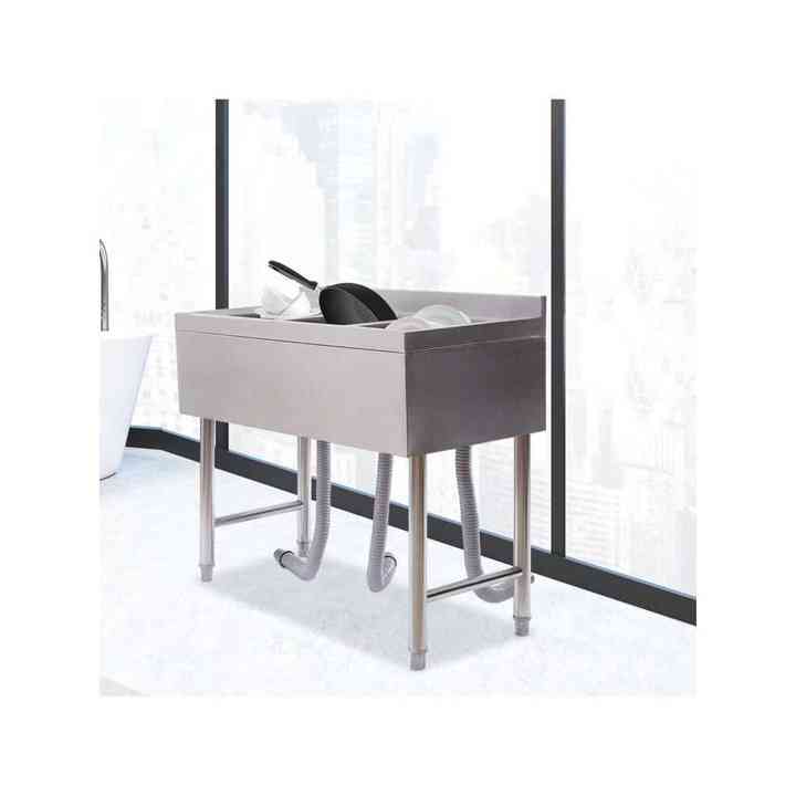 Commercial Utility Basin 3-Compartment Stainless Steel Sink with Faucet 10\" L X 14\" W X 10\" D Bowl for Restaurant and Bar