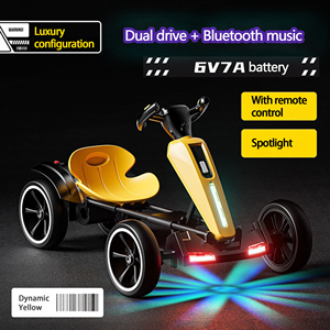Kart Eléctrico Personalizable de Cuatro Ruedas para Niños de 2 a 14 Años, <span class=keywords><strong>con</strong></span> Control Remoto, Luces, Música, Funciona <span class=keywords><strong>con</strong></span> Batería, Unisex - Product Image 4