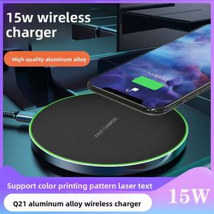 Station de charge sans fil circulaire en alliage <span class=keywords><strong>d</strong></span>'aluminium lumineuse 15W 35W Modèle MD-Q21 GY68 Charge rapide pour téléphone portable - Product Image 3