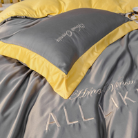 Literie en soie de luxe pour hôtel, drap de lit de mariage brillant et brodé en satin, drap de lit pour dormir nu, ensemble de taies d'oreiller