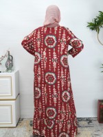 Siap Kirim 2026 Gaun Muslim Baru Motif Batik Vintage Lengan Panjang Model Kaftan Pengiriman Cepat Dalam 7 Hari