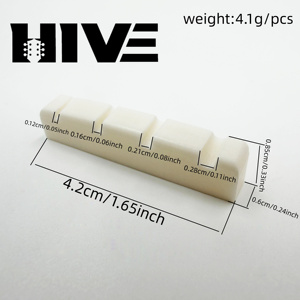 HIVE Ingrosso Capotasto per Basso Elettrico in Osso di Bue 42*6*8.5MM per Mano Sinistra / Mano Destra 4 Corde - Product Image 3