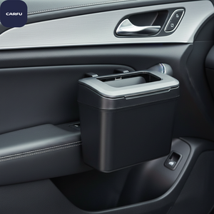 Auto Storage Pocket Washable PP Material Car Van Dust Trash Rubbish Garbage Bin with Lid Car Organizers - Product Image 2