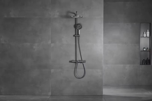 Ensemble <span class=keywords><strong>de</strong></span> douche mural <span class=keywords><strong>de</strong></span> luxe en laiton à 4 fonctions, avec boutons <span class=keywords><strong>de</strong></span> style piano et <span class=keywords><strong>barre</strong></span> coulissante, idéal pour hôtels et villas - Vente chaude - Product Image 3