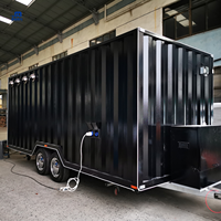 Camion de restauration mobile en acier inoxydable personnalisable avec design de type conteneur pour une utilisation en extérieur et commerciale