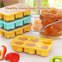 Moule à glaçons 6 cavités en silicone de qualité alimentaire, motif lapin mignon, anti-odeur, compatible four, capacité <1L