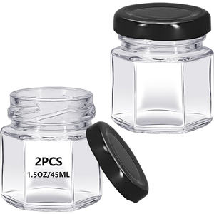 Vente en gros d'usine - Pots en verre carrés pour confiture avec couvercle à vis - Pots à miel - Product Image 1