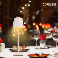 Lampe de table plissée sans fil rechargeable à LED moderne, tactile, à intensité variable, de luxe, au design minimaliste, pour restaurant, idéale pour dîner et café