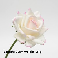 Bouquet de roses en soie à tige unique, branche courte, pour arrangements et décorations, avec toucher hydratant et aspect réaliste, pour la décoration de table de mariage