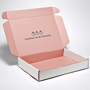 공장 사용자 정의 화이트 블랙 핑크 크래프트 종이 골판지 배송 상자 판지 의류 양말 스카프 바지 우편물 상자