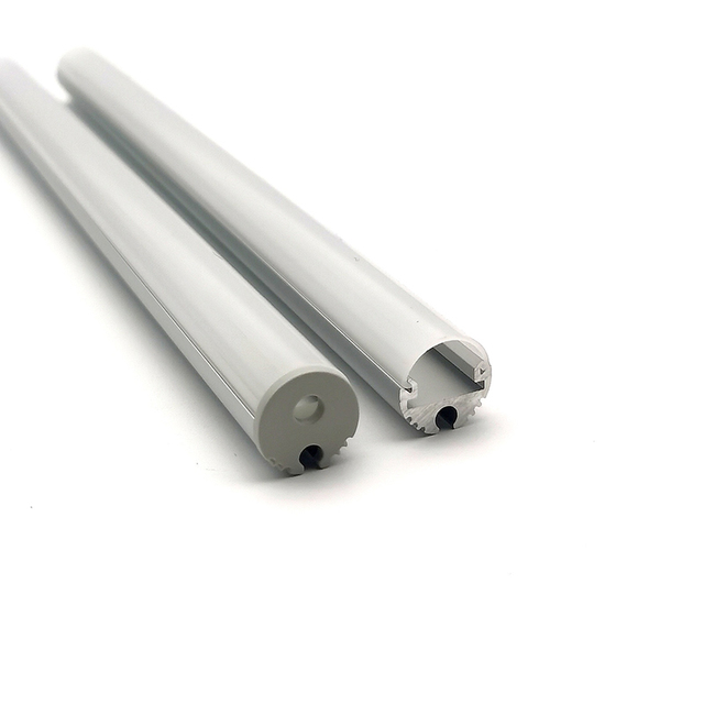 Custom T15mm Diameter Round LED Linear Profile PC PMMA Led Diffuser Cover Suspended Tube Pendant LED Aluminum Profile Channel