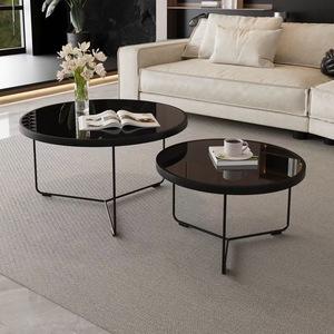 Đơn giản vòng phòng khách Bàn cà phê căn hộ biệt thự trung tâm bảng Đen Đá Cẩm Thạch Bàn cà phê đặt đồ nội thất - Product Image 3