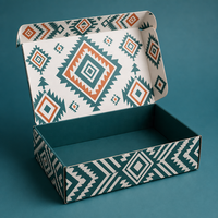 Cajas de Envío Corrugadas Impresas Personalizadas al por Mayor con Impresión Geométrica en el Interior para Embalaje de Regalos y Marcas Minoristas
