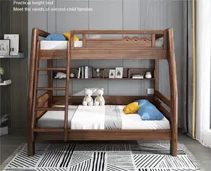 Toddler Bed Children's BedsAll Solid Wood Walnut BunkBunk Combination High-low 2 Level Bunk Bed Bunk Wood Bed