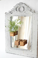 Vase à fleurs en bois cube avec ventouses, vase à fleurs en bois à tige unique, vase en tube de verre à tige unique, décoration de jardin et de bureau