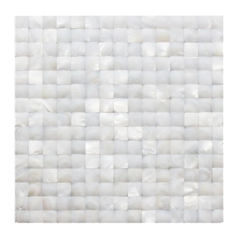 pure white mother of pearl 3d wall tiles for bathroom