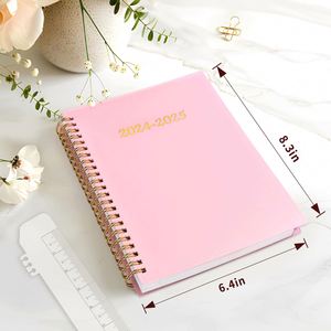 2024-2025 A5 Spiral Hardcover Notebook Planner High Quality Wholesale Custom Printing Customized Logo 80 <b>Sheets</b> Girls Pink Paper - Product Image 4