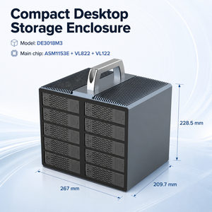 Box Esterno per 10 Dischi Rigidi SATA III, 10Gbps USB3.2 Type-C, per HDD/SSD da 2.5/3.5 Pollici, Case in Alluminio ad Alta Capacità - Product Image 2