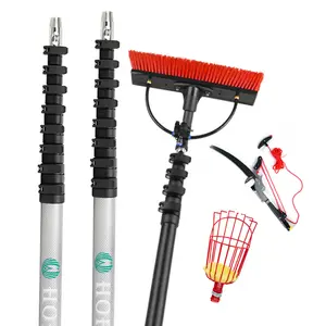 HOFI 4m-21m Panneau solaire télescopique en fibre de carbone Poteaux 14ft-70ft Clean Washing Window Brush Carbon Fiber Product