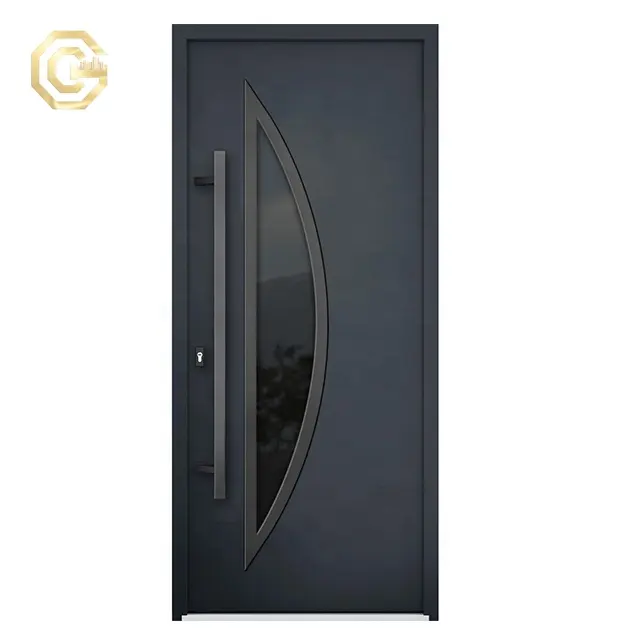 GC single iron glass panel door modern entrance metal doors security exterior door for houses