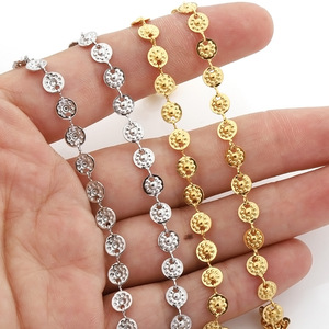 Cadena Redonda de Acero Inoxidable con Patrón de Flores, Chapada en Oro, para Hacer Pulseras de Tobillo o Cintura, Accesorio de Joyería, Verano 2024 - Product Image 4