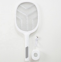 Raquette anti-moustiques 3 couches avec grille de sécurité, batterie au lithium rechargeable, pour le contrôle des nuisibles en extérieur, tapette électrique anti-insectes