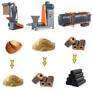Nouvelle ligne de production de charbon de bois écoénergétique, machine de fabrication de charbon de bois à partir de sciure et de paille, ligne d'assemblage intégrée pour la production de charbon de bois - Product Image 1
