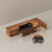 AJUNION Support TV projecteur moderne du milieu du siècle étagères amovibles meuble TV en bois support TV électrique pour salon