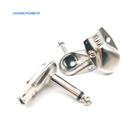 Lapisan nikel datar Mini Audio sudut kanan 6.35mm 1/4 TS konektor Jack untuk kabel Patch gitar