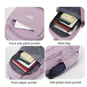 Venta al por mayor correas de hombro ajustables hombre mujer mochila moda Casual Color sólido estudiante mochila para exteriores <span class=keywords><strong>biblioteca</strong></span> universitaria - Product Image 4