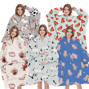 مصنع الشتاء الدافئ السفر ضخمة الشباب هوديي بطانية مع جيب عملاق بطانية يمكن ارتداؤها هوديي طباعة مخصصة على الطلب - Product Image 1