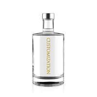 Bouteilles en verre pour Gin, Tequila et Whisky 500ml/700ml, Sérigraphie, Emballage en liège, Verre extra clair, Lot en gros
