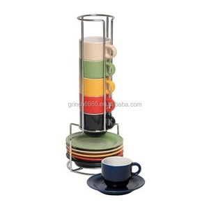 Ensemble de tasses à café et expresso avec support en métal, kit de style turc, couleurs assorties, <span class=keywords><strong>2021</strong></span> - Product Image 1
