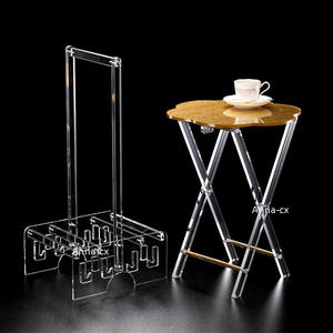 2022 nuovo stile Arabia saudita tavolo da tè Set tavolo pieghevole in acrilico trasparente all'ingrosso con stampa - Product Image 3