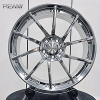 REW En gros Jantes monobloc en alliage d'aluminium forgées pour voitures de tourisme, finition polie et brossée personnalisée, avec rivets