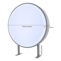 Boîte à lumière LED double face circulaire premium 20 pouces 24 pouces (50 cm 60 cm) avec logo personnalisé pour affichage publicitaire de restaurant