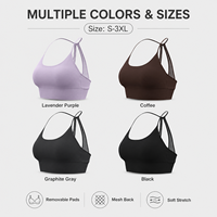 Custom Logo Mesh Back Sports Bra Women Wholesale, Removable Pads Medium Support Yoga Running Fitness Workout Bra OEM