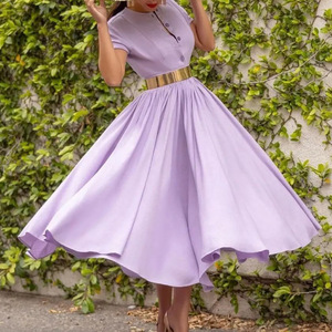 Robes vintage pour femmes, robe de cocktail princesse avec ceinture, robes modestes pour invitées de mariage <span class=keywords><strong>à</strong></span> l'église - Product Image 3