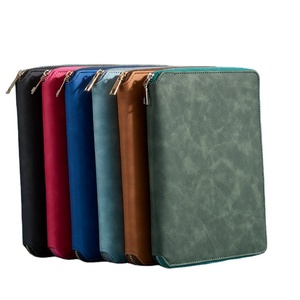 A5 80g 200pages pu Leather pocket binder buget binders wholesale binder ring box custom logo support low moq