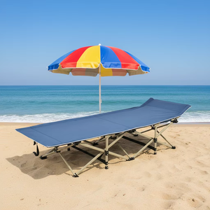 <span class=keywords><strong>Lettino</strong></span> Pieghevole in Metallo per <span class=keywords><strong>Campeggio</strong></span> all'Aperto con Schienale Regolabile e Materasso per Picnic e Uso in Parchi - Product Image 1