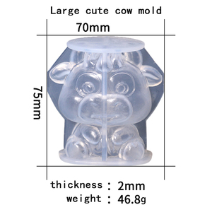 แม่พิมพ์เจลาตินแม่พิมพ์ซิลิโคนวัวน่ารักขนาดใหญ่แม่พิมพ์เค้กไอศครีมช็อคโกแลต - Product Image 4